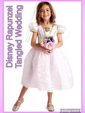 💐Disney Rapunzel Tangled Ever-After Wedding Dress Costume - Sz  4